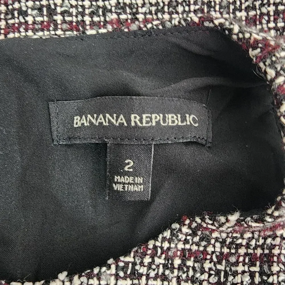 Banana Republic Tweed Wool Blend Fit and Flare Dress Size 2 Sleeveless Business